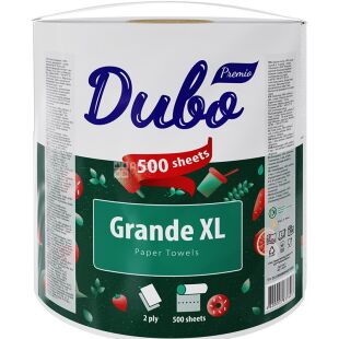 Диво Grande, 1 рул., Паперовий рушник на гільзі, 2-шарові, білий, 110 м, 500 аркушів, 230х220 мм