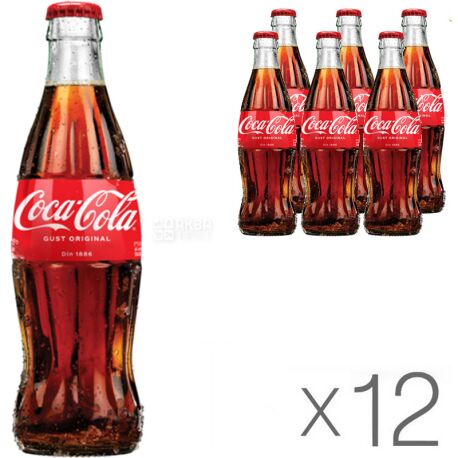 Coca-Cola, Classic, Упаковка 12 шт. х 0.33 л, Напій газований Кока-Кола, скло