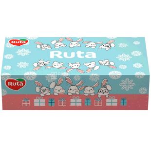 Ruta Kids, 155 шт., Серветки косметичні для дітей Рута, 2-шарові, 20х20 см