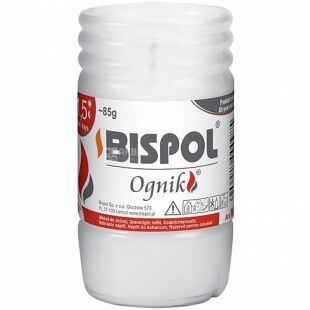 Bispol, Ognik, 85г, Свеча парафиновая в тубусе, 1,5 дня горения