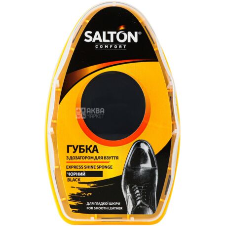 Salton, Sponge with dispenser, for smooth leather shoes, black