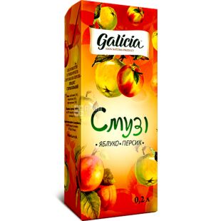 Galicia, 0,2 л, Смузі Яблуко-Персик Галіція, без цукру