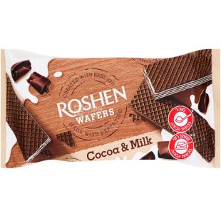 Roshen, Cocoa&Milk, 216 г, Рошен, Вафлі з молоко та какао