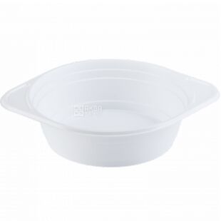 Lux, Тарілка пластикова супова глибока, 50 шт., 500 мл, прозора