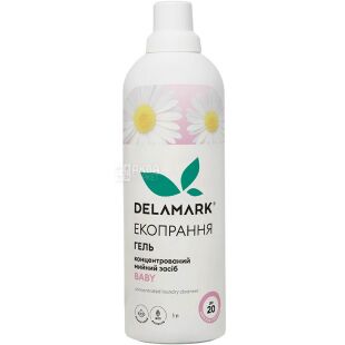 Delamark Baby, 1 л, Средство для стирки, жидкое, безфосфатное, концетрат, детское