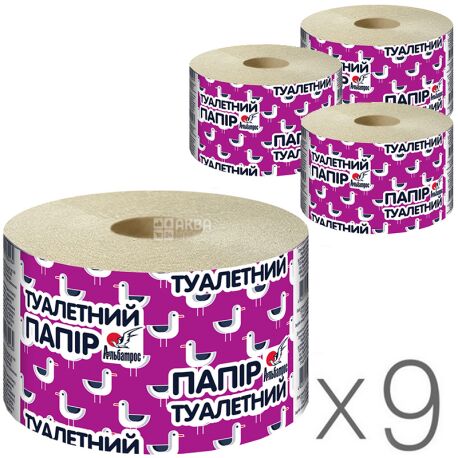 Albatross Jumbo, Toilet paper, single layer, 100 m, pack of 9 pcs.