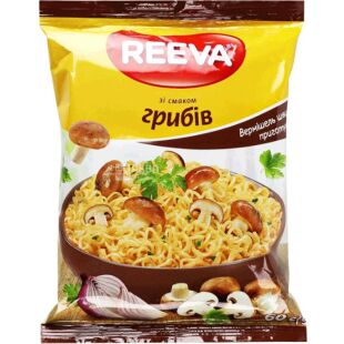 Reeva, 60 г, Вермишель быстрого приготовления с грибами