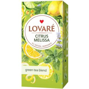 Lovare, Citrus melissa, 24 шт. х 1,5 г, Чай Ловаре травяной и зеленый с ароматом лимона