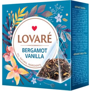 Lovare, Bergamot vanilla, 15 шт. х 2 г, Чай Ловаре черный, с бергамотом и ванилью