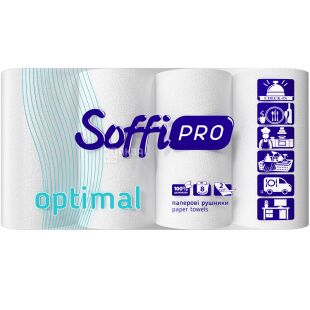 Диво бізнес Optimal, 8 рул., Паперові рушники, 2-шарові, білі, 11,5 м, 50 відривів, 230 х 220 мм