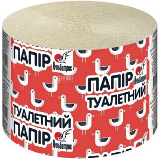 Альбатрос, 1 рул., туалетная бумага макулатурная , однослойная, 100 м, без перфорации, без втулки