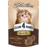 Club 4 Paws, Selection, 80 г, Влажный корм для взрослых котов, Кусочки с кроликом и индейкой в соусе