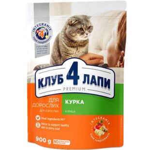 Club 4 Paws, 900 г, Сухой корм для взрослых котов, с курицей