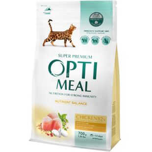 Optimeal, 700 г, Сухий корм для дорослих котів, з куркою
