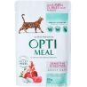 Optimeal, 85 г, Корм ​​беззерновий для дорослих котів з чутливим травленням, з ягнятком та індичим філе в соусі