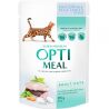 Optimeal, 85 г, Корм ​​для дорослих котів, з тріскою та овочами в желе