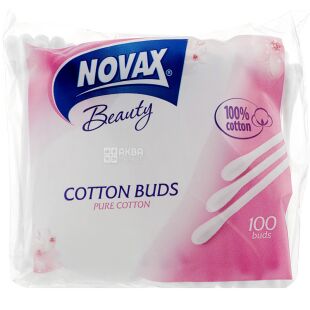 Novax, Cotton Buds, 100 шт., Ватные палочки Новакс