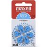 Maxell For hearing aids PR44, 6 шт., 1,45 V, Батарейки для слуховых аппаратов, синие №675