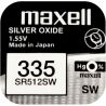 Maxell Silver Oxide 335, 1 шт., 1,55 V, Батарейка для годинника срібно-цинкова, SR512SW