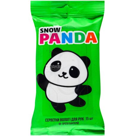 Snow Panda, Kids, 15 pcs., Wet baby wipes, antimicrobial