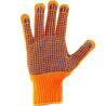Рукавички робочі, трикотажні, з ПВХ точкою 6 ниток, помаранчеві, 1 пара