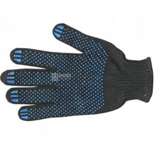 Промтус, 1 пара, Размер М, Перчатки рабочие, трикотажные, с ПВХ точкой 4 нити, в ассортименте