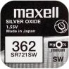 Maxell Silver Oxide 362,1.55 V, Батарейка для годинника срібно-цинкова, SR721SW