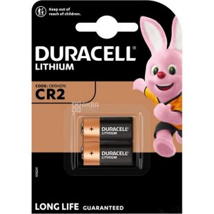 Duracell Ultra Lithium, 2 шт., 3V, Батарейки літієві CR2, для охоронних систем АЯКС