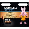 Duracell Optimum, ААА, 8 шт., 1,5V, Батарейки лужні, LR03