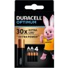 Duracell Optimum, АА, 4 шт., 1,5V, Батарейки щелочные, LR6
