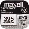 Maxell Silver Oxide 395, 1 шт., 1,55 V, Батарейка для годинника срібно-цинкова, SR927SW