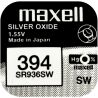 Maxell Silver Oxide 394, 1 шт., 1,55 V, Батарейка для часов серебряно-цинковая, SR936SW