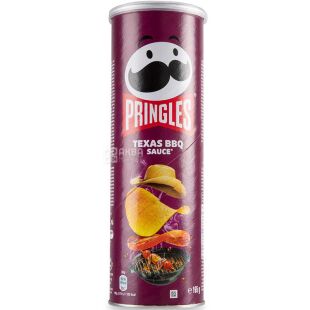 Pringles Texas BBQ Sauce, 165 г, Чипсы картофельные, Принглс соус барбекю, тубус