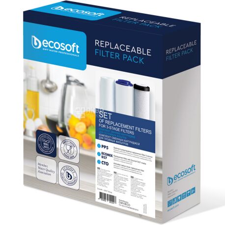 Ecosoft, Набор сменных картриджей для проточных фильтров, 3 шт.
