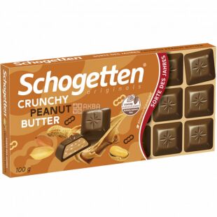 Schogetten, Caramel, 100 г, Шоготтен, Шоколад молочный, Кранчи и арахисовое масло