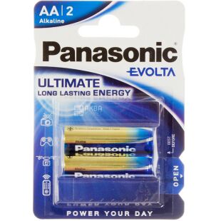 Panasonic Evolta, АА, 2 шт., 1,5V, Батарейки лужні, LR6
