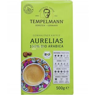 Tempelmann, Aurelias, 500 г, Кава мелена, 100% Біо Арабіка