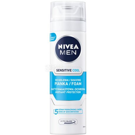 Nivea Men, 200 ml, Shaving Foam, Cooling, For sensitive skin