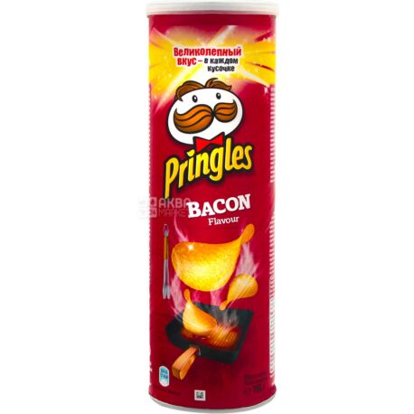 Pringles Bacon, 165 г, Чипси картопляні, Прінглс бекон, тубус