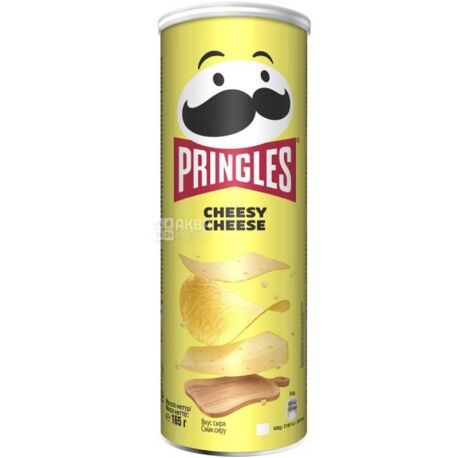 Pringles Cheesy Cheese, 165 г, Чипси картопляні, Прінглс сирний сир, тубус