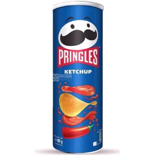 Pringles Ketchup, 165 г, Чипси картопляні, Прінглс кетчуп, тубус