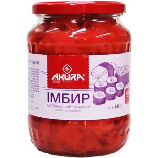 Akura, 680 г, Имбирь маринованный, розовый, стекло