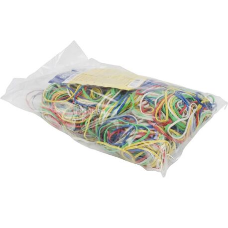 Economix Elastic bands, 500g, color assorted, package