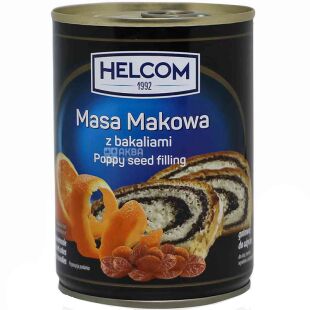 Helcom, 380 г, Начинка маковая с сухофруктами, ж/б