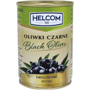 Helcom, 280 г, Хелком, Оливки черные, без косточки, ж/б