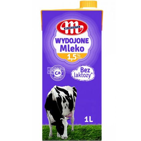 Lactose-free UHT milk, 1.5%, 1000 ml, TM Mlekovita