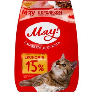 Мяу! 2 кг, Сухой корм для котов, с кроликом