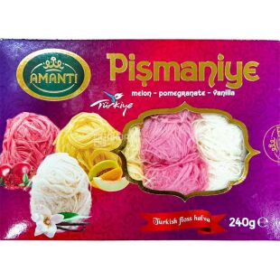 Amanti, Pishmaniye, 240 г, Восточные сладости Пишмание, со вкусом дыни, граната, ванили