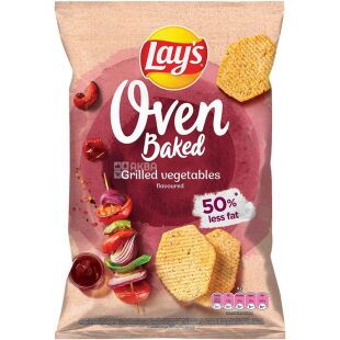  Lay's Oven Baked Grilled Vegetables, 125 г, Чипсы картофельные запеченные, Лейс Овощи гриль