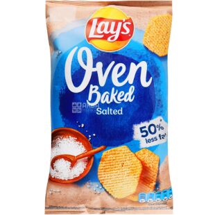  Lay's Oven Baked Salted, 125 г, Чипсы картофельные запеченные, Лейс с солью